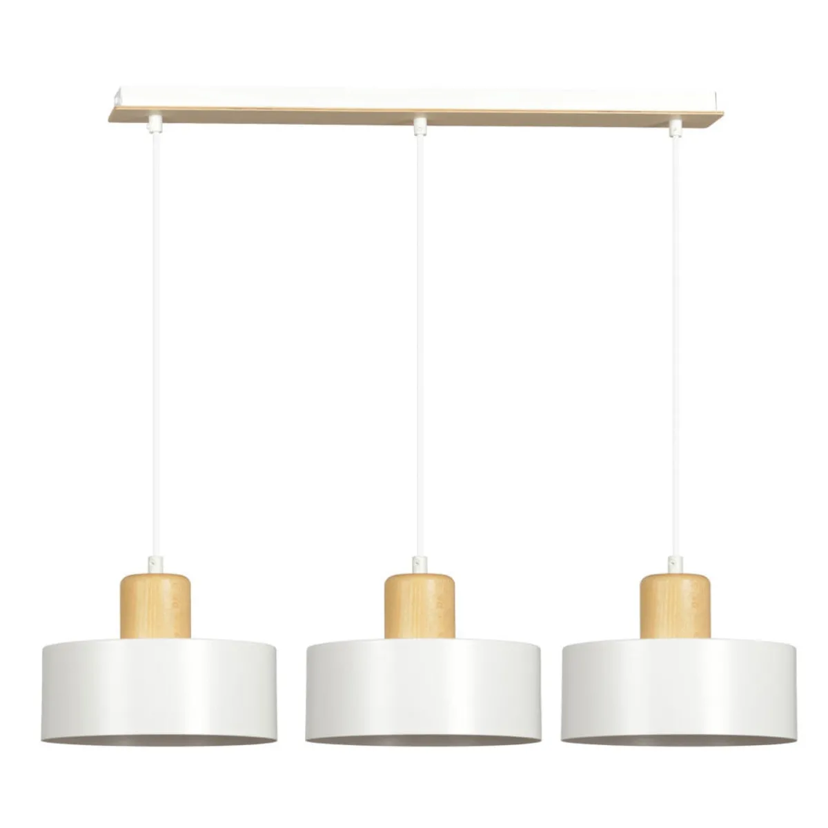 Kjøkkenbelysning Tak|Takpendler>Emibig Torin trippel takpendel - Hvit/Tre Hvit / Tre