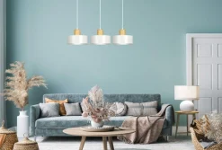 Kjøkkenbelysning Tak|Takpendler>Emibig Torin trippel takpendel - Hvit/Tre Hvit / Tre