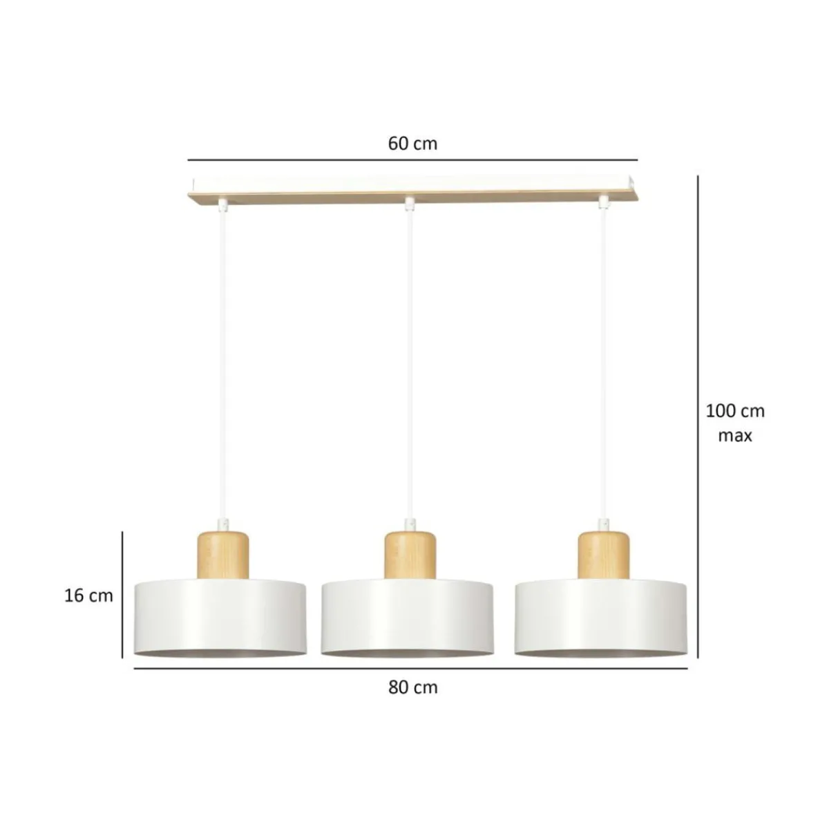 Kjøkkenbelysning Tak|Takpendler>Emibig Torin trippel takpendel - Hvit/Tre Hvit / Tre