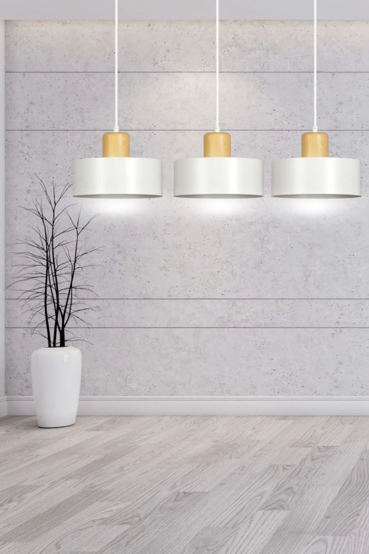 Kjøkkenbelysning Tak|Takpendler>Emibig Torin trippel takpendel - Hvit/Tre Hvit / Tre