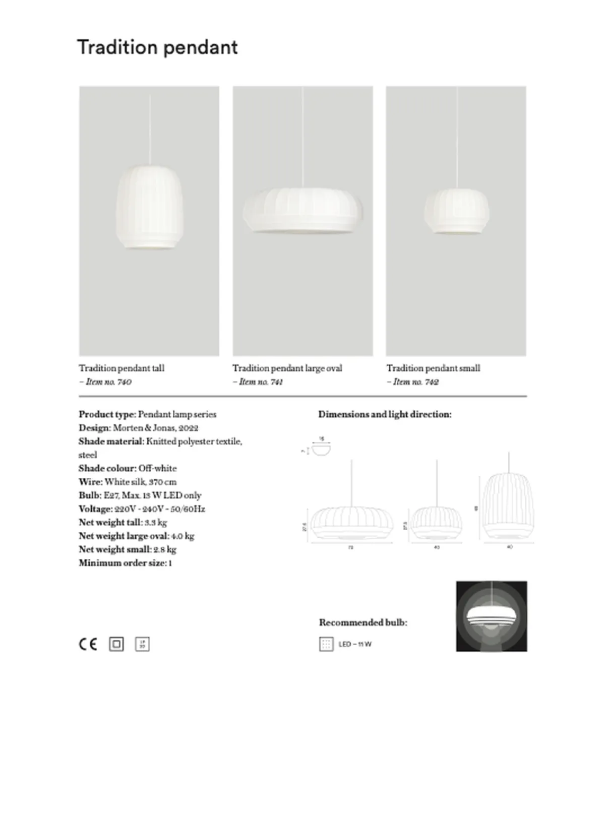 Kjøkkenbelysning Tak|Takpendler>Northern Tradition takpendel - Large Oval Hvit