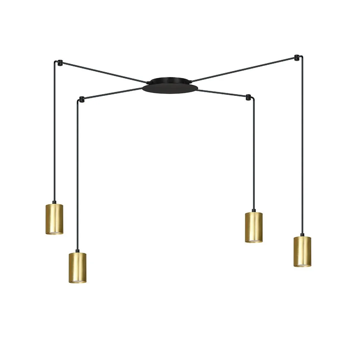 Kjøkkenbelysning Tak|Takpendler>Emibig Traker 4 takpendel - Svart/Gullfarget Svart / Gull