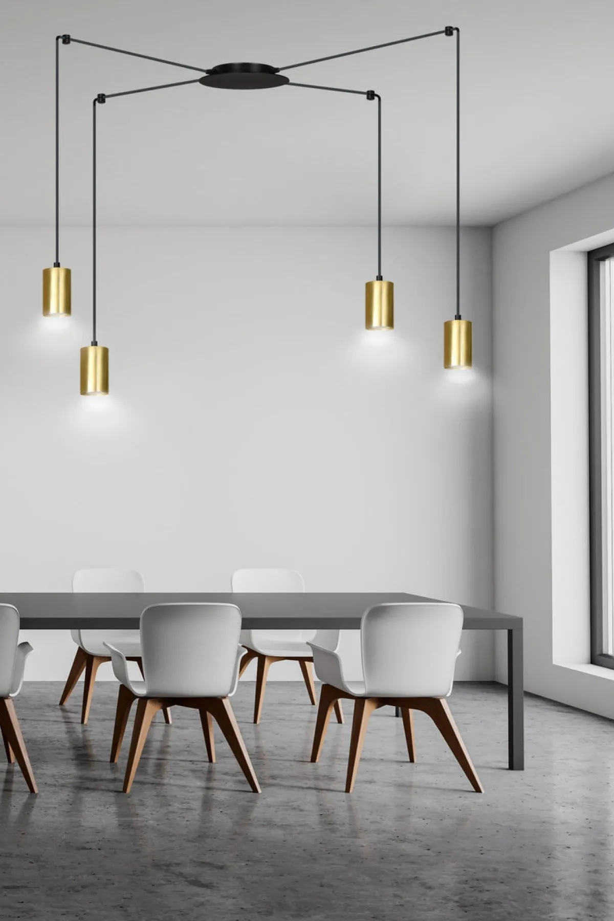 Kjøkkenbelysning Tak|Takpendler>Emibig Traker 4 takpendel - Svart/Gullfarget Svart / Gull