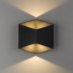 Utelamper Med Opp/Ned Lys>Nowodvorski Triangles vegglampe opp/ned lys utendørs IP54 2x5W 3000K - Svart