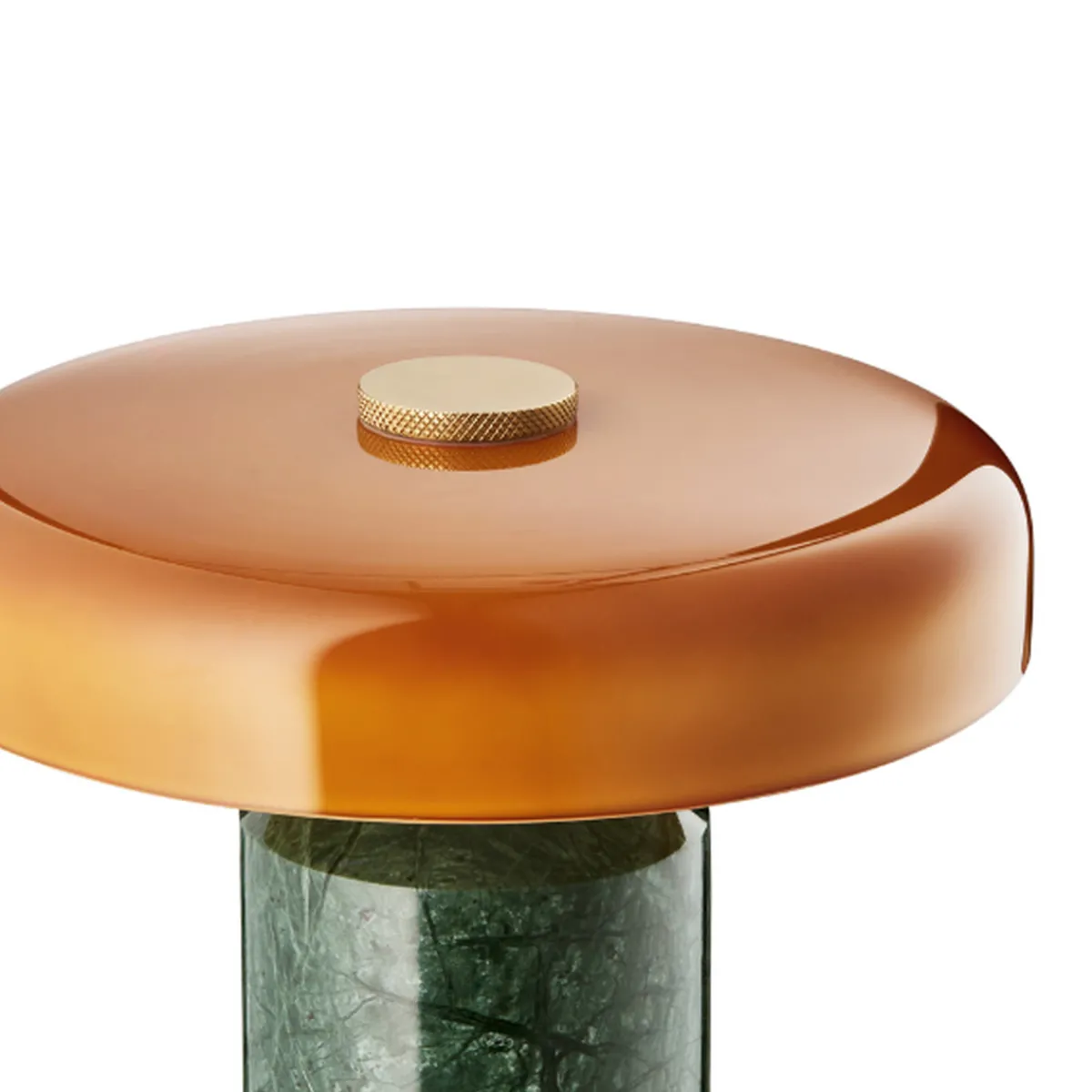 Oppladbare Bordlamper>Design by Us Trip oppladbar bordlampe - Moss marmor/Orange blank skjerm
