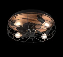 Takvifter>Reality Trondheim takvifte 4 lys m/fjernkontroll - Svart/Trefarget Svart / Tre