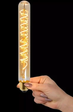 Led-Pærer E27 Sokkel>Lucide Tube E27 Filament LED 5W 2200K T32 25cm dimbar - Amber