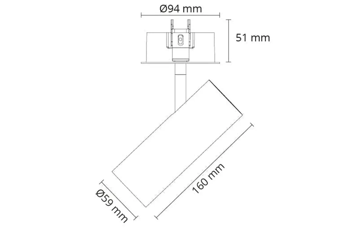 Kjøkkenbelysning Tak|Spotter & Skinner>Sg Armaturen As Tube Mini R TW Sort 620lm 2000-4000K Tunable White LEDDim