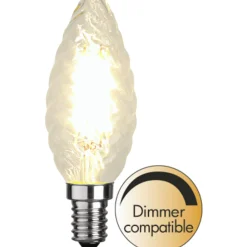 Led-Pærer E14 Sokkel>Star Trading Tvist lyspære E14 4,2W - dimbar t glass Klar