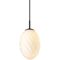 Kjøkkenbelysning Tak|Takpendler>Halo Designs Twist Egg takpendel 15 cm - Svart/Hvit Svart / Opal