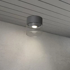 Taklamper Ute|Utendørs Downlights>Konstsmide Varese taklampe utendørs IP54 6W - grå Antrasitt