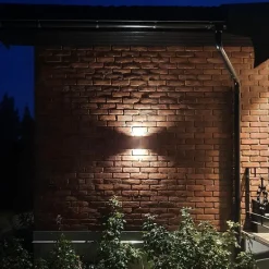 Utelamper Med Opp/Ned Lys>Norlux Vega vegglampe opp/ned utendørs 2x6W IP54 - Mørk Grå