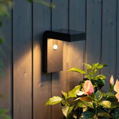 Solcellebelysning|Utelamper Med Opp/Ned Lys>Star Trading Vegglampe Solcelle med sensor - Svart