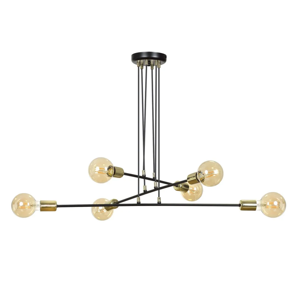 Kjøkkenbelysning Tak|Takpendler>Emibig Vesio takpendel 6 lys - Svart/Gullfarget Svart / Gull