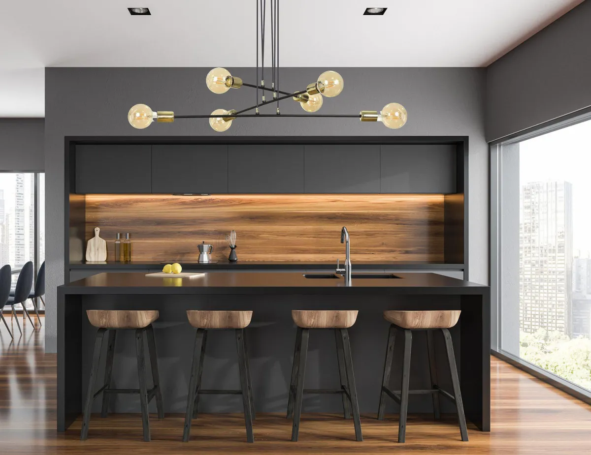 Kjøkkenbelysning Tak|Takpendler>Emibig Vesio takpendel 6 lys - Svart/Gullfarget Svart / Gull