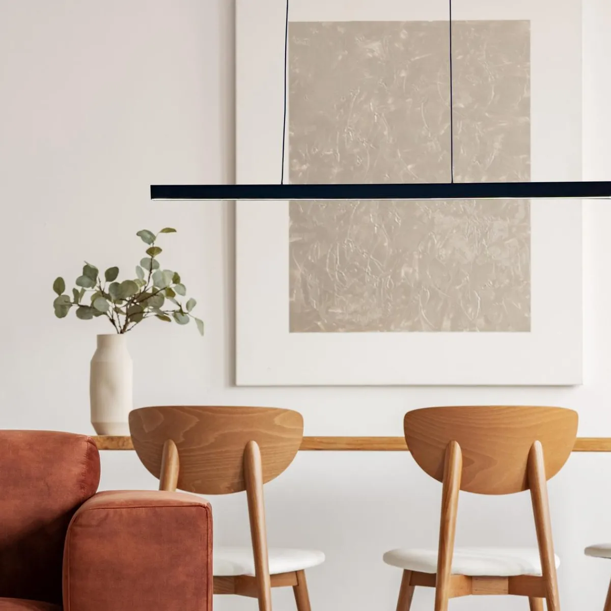 Kjøkkenbelysning Tak|Takpendler>Antidark Volare diffuse takpendel ned lys 35W 120 cm 3000 Kelvin - Dimbar Svart