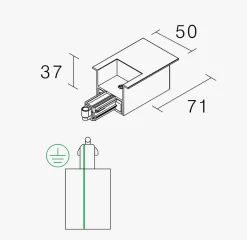 Kjøkkenbelysning Tak|Vox Spotskinner>NorDesign Vox high endetilkobling innfelt (L), Svart