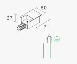 Kjøkkenbelysning Tak|Vox Spotskinner>NorDesign Vox high endetilkobling innfelt (R), Hvit