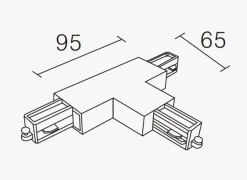 Kjøkkenbelysning Tak|Vox Spotskinner>NorDesign Vox T-connector (R) - Hvit