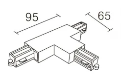 Kjøkkenbelysning Tak|Vox Spotskinner>NorDesign Vox T-skjøt (L) - Svart