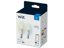Led-Smartlyspærer|Led-Pærer E14 Sokkel>WiZ E14 Mignon Lyspære 4,9W 2700-6500K Wifi - 2 pakning
