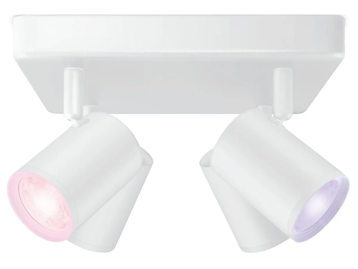Kjøkkenbelysning Tak|Wiz>WiZ Smart Imageo 4 lys spot 4x5W 2700-6500K RGB Fullfarge Wîfi - Hvit