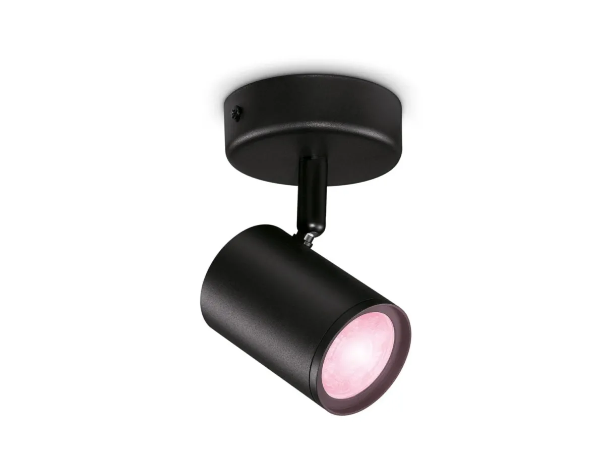 Kjøkkenbelysning Tak|Wiz>WiZ Smart Imageo enkelt spot 5W 2700-6500K RGB Fullfarge Wîfi - Svart