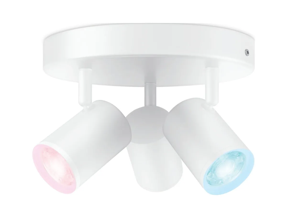 Kjøkkenbelysning Tak|Wiz>WiZ Smart Imageo rund 3 lys spot 3x5W 2700-6500K RGB Fullfarge Wîfi - Hvit