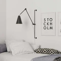 Interiørlamper|Leselamper>By Rydens Yukon vegglampe lang - Matt Svart