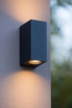 Utelamper Med Opp/Ned Lys>Lucide Zora square vegglampe opp/ned utendørs IP44